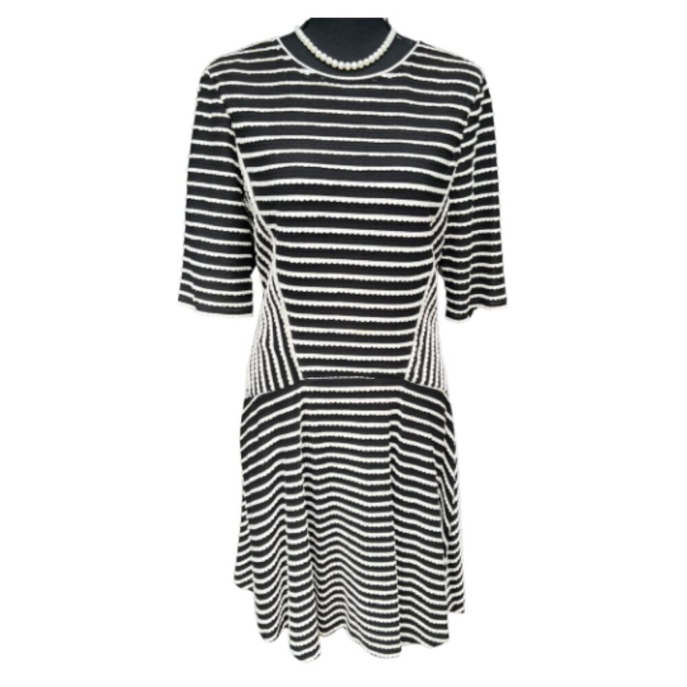 Celebrate Sophistication with Gabby Sky’s Stripe Dress - Size 12